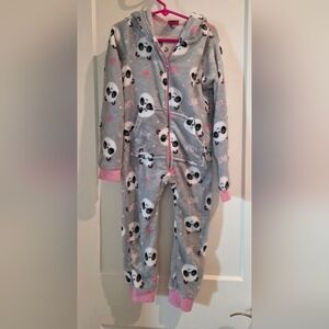 Panda Print Kids Pajama Footies